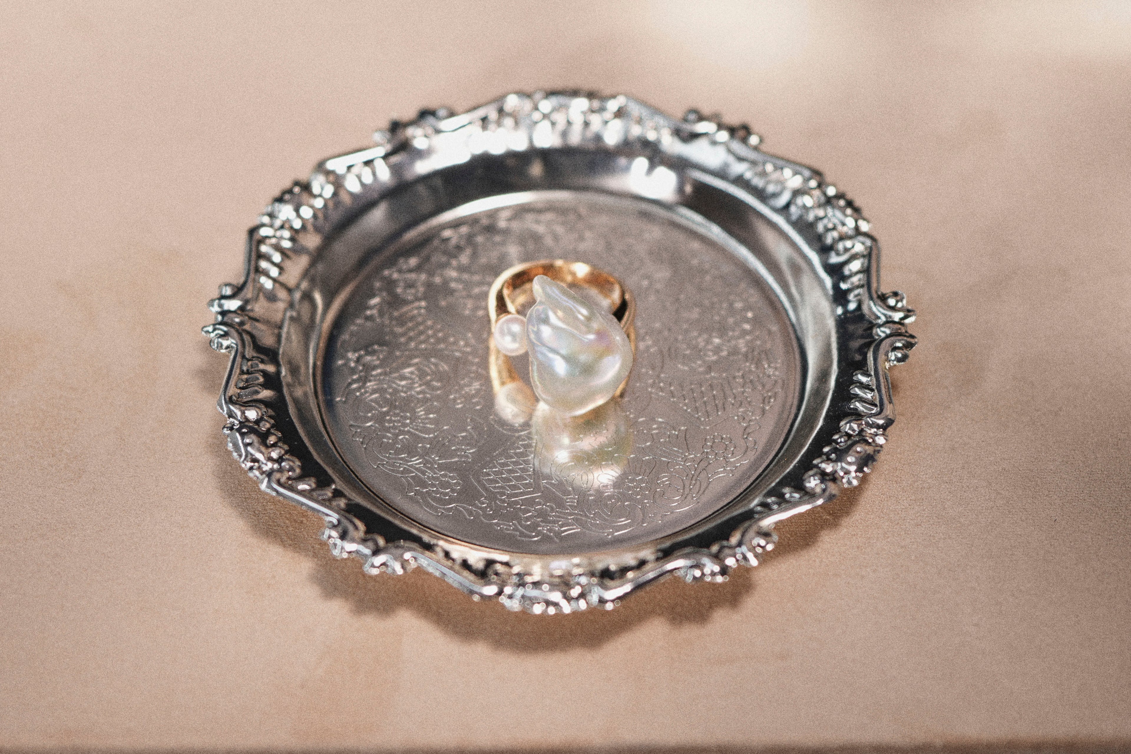 Baroque Pearl Open Ring