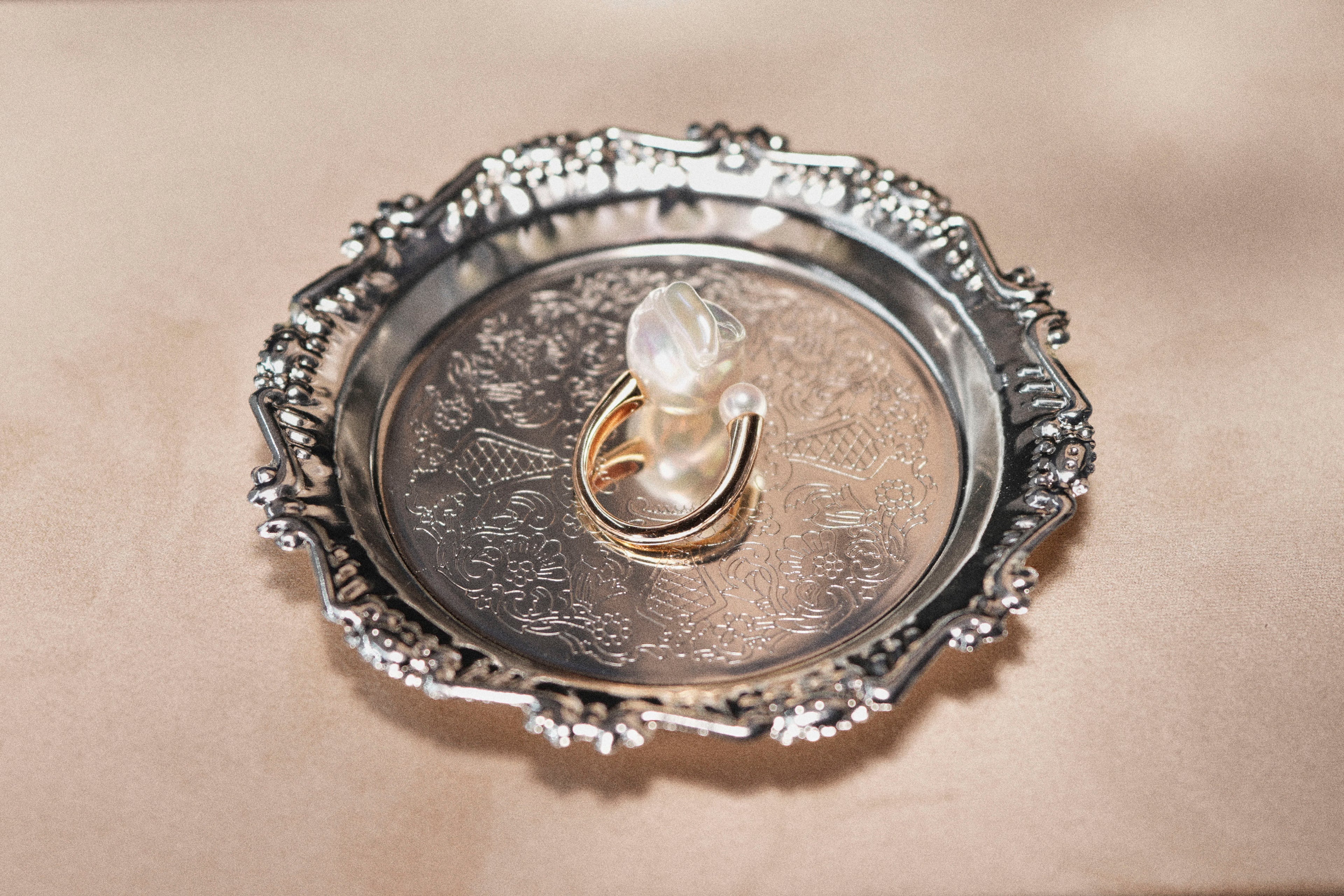 Baroque Pearl Open Ring