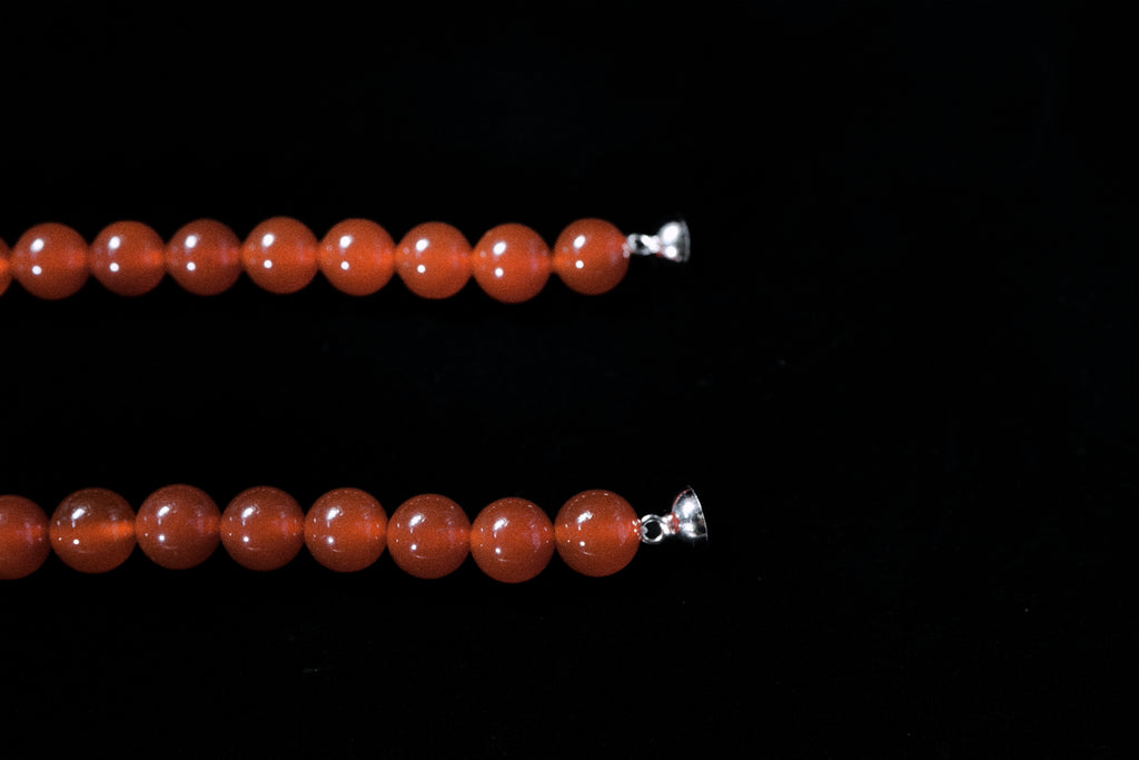 Crimson Carnelian & Baroque Pearl Sterling Silver Necklace