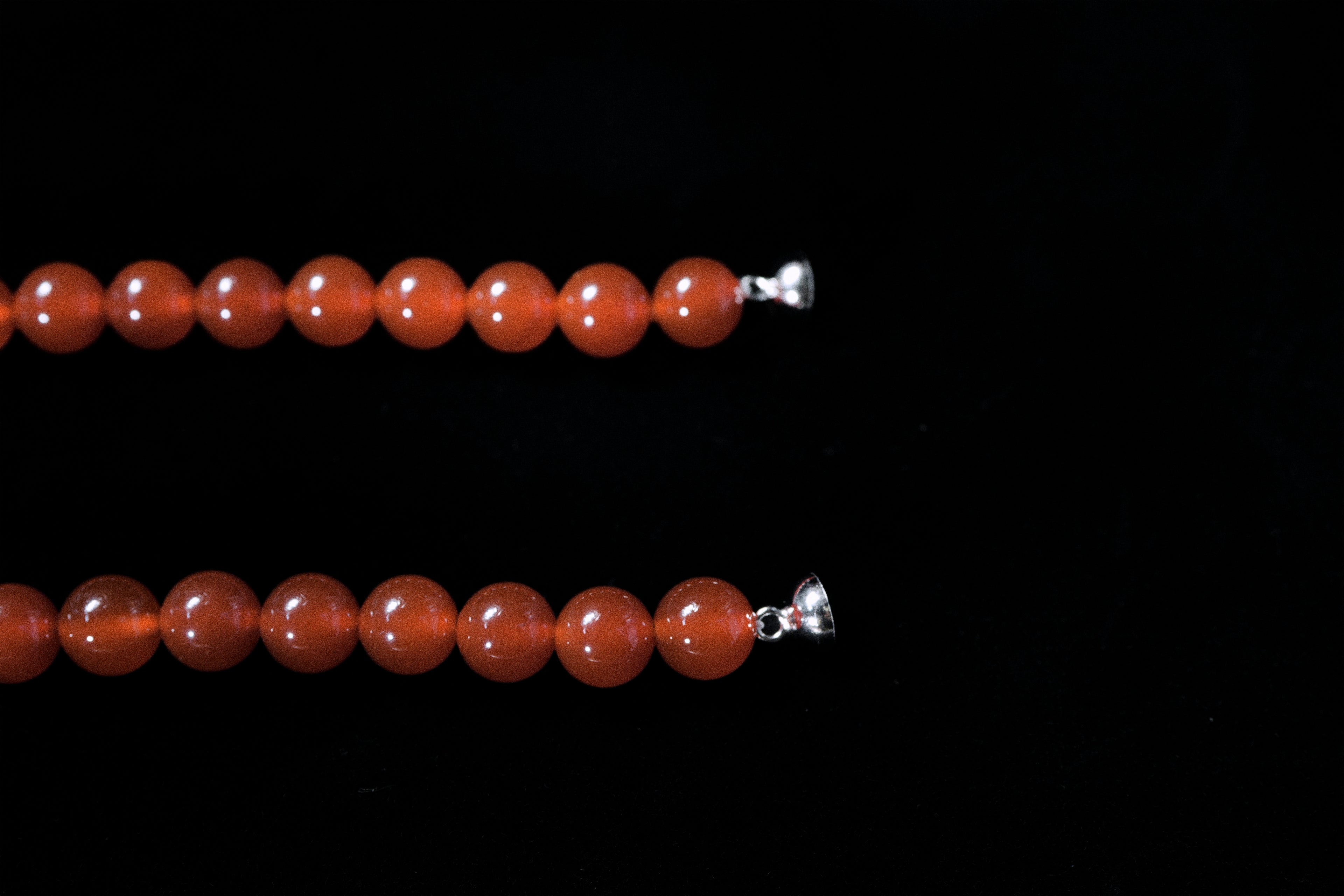 Crimson Carnelian & Baroque Pearl Sterling Silver Necklace